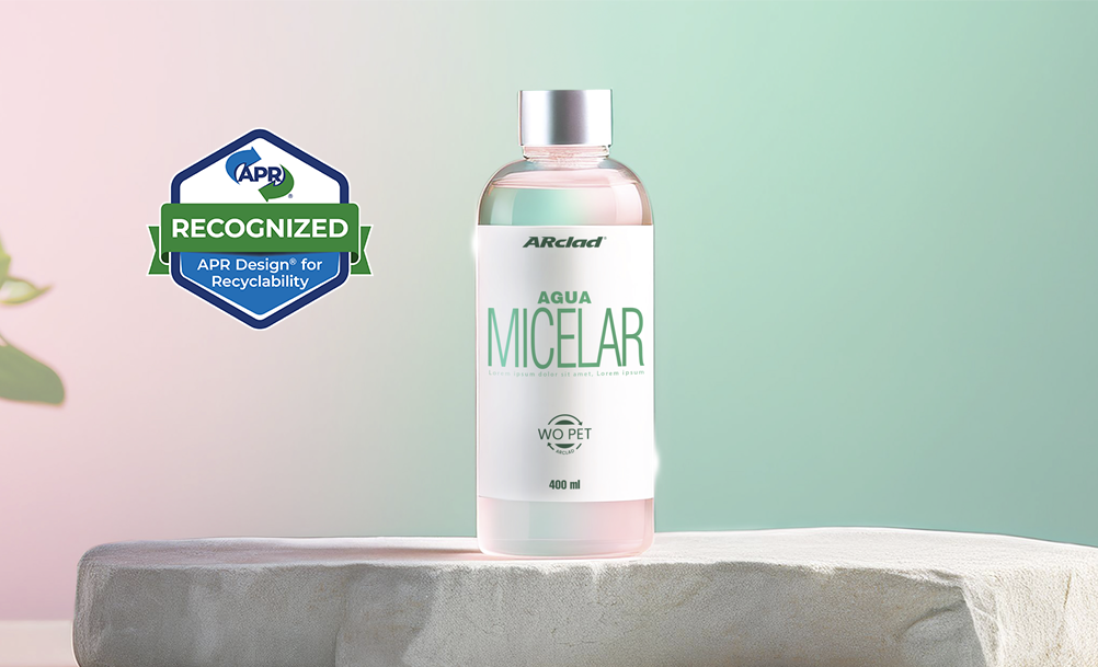 Envase de Agua micelar con logo de certificación APR